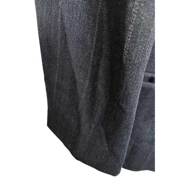 Valentino Uomo Men's Gray Stripe Double-Breasted Wool Suit Jacket Blazer Sz 38 - Picture 11 of 16